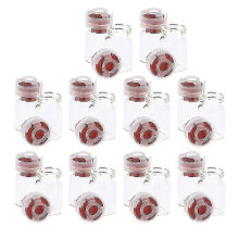 (Red) 5-ml-Glasfläschchen mit PP-Deckel und Gummistopfen, 20er-Packung, doppelt versiegelte, leere Behälter für die Aufbewahrung im Kosmetikstudio