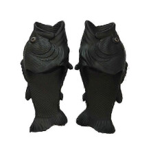 (Black, 34-35) Chanclas de pescado salado antideslizantes, ligeras y transpirables para hombre, mujer y niños, uso exterior de verano