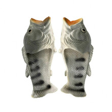 (Gray, 30 to 31) Zomerse unisex 3D-vis slippers, PVC-slippers voor casual gebruik binnen en buiten.