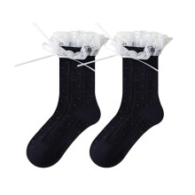 (Black, S) Children's Cotton Socks for Summer with Non-Slip Elastic Band & Breathable Mesh