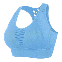 (Blue, S) Sport-BH für Damen auf Reisen, schnelltrocknend, stützend, faltbar, 95 % Nylon, 5 % Elasthan, Größen S-2XL, für alleinreisende Frauen