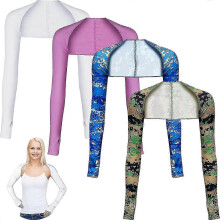 (Purple. White.Camouflage Green) Koelende armmouwen met zonwerende sjaal en vingergaten voor golf.