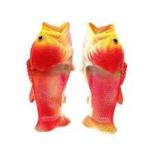 (Red, 28-29) Chanclas unisex forma de pez, PVC ligero antideslizante, para interior exterior playa pesca gimnasio ducha
