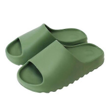 (Dark Green, 39-40) Slides Slippers, Plastic Upper, Plastic Sole, Platform Slides for Beach Outdoor Use