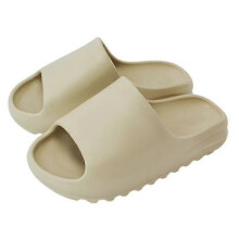 (Beige, 35-36) Slippers met platformzool, bovenkant van kunststof, kunststof zool, geschikt voor strand en andere buitenactiviteiten.