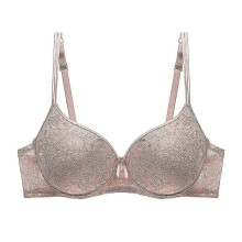 (Purple, 100b) Sexy Push-up-BH mit Blumenmuster für Damen, 3/4-Cup, verstellbare Träger, atmungsaktiver Patchwork-Rückenverschluss, große Größen