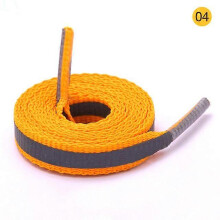 (orange, 120CM) Reflective Shoelaces, 2 Pair 8 mm Wide Polyester Adjustable Patchwork Shoelaces for Sports Night Walking Running Basketball