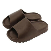 (Brown, 40-41) Slides Slippers, Plastic Upper, Plastic Sole, Platform Slides for Beach Outdoor Use