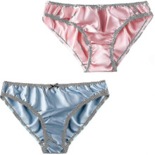 (Pink -Light blue, XL) Naisten silkkiset alushousut, 2 kpl, puhdasta silkkiä, joustavaa neulosta, saumattomat
