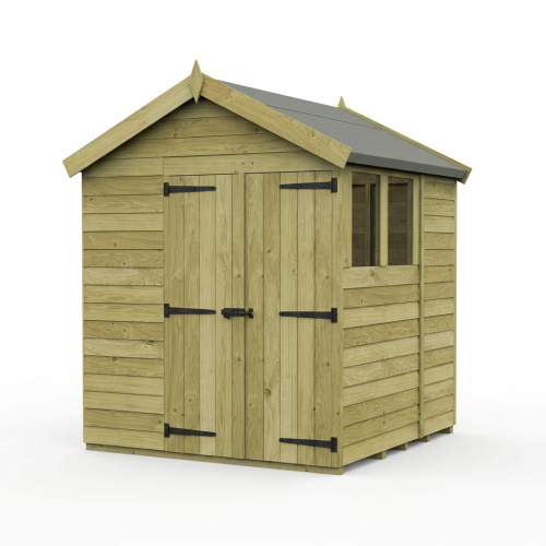 6 x 6 Apex Shed Tanalised (Double Door, With Windows) 1