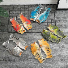 (Orange, 44-45) Chanclas de pescado salado antideslizantes, ligeras y transpirables para hombre, mujer y niños, uso exterior de verano
