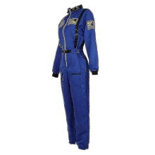 (White for Women, L) Tuta spaziale astronauta tuta da volo, costume cosplay con zip per uomini donne coppie, Halloween, taglie XS-XXXL in poliestere