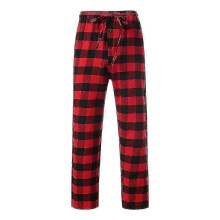 (white, S) Miesten flanelliruudulliset pyjamahousut, kiristysnyöri vyötäröllä, kaksi taskua, väljä istuvuus, talviyöasu, oloasu kylmiin öihin