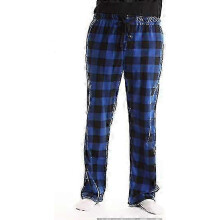 (blue, M) Herren Flanell Karo Pyjamahose, Polyester Mikrofleece, mit Kordelzug und Taschen, für entspanntes Zuhause im Winter