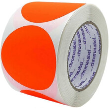 (Fluorescent Red*orange) Etichette adesive rimovibili rotonde da 2 pollici, superficie opaca scrivibile, per inventario ufficio o casa, 500 per rotolo