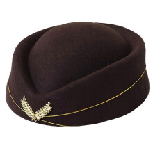 (Coffee) Gorra de azafata de tela, múltiples colores, talla única para adultos y niños, para cosplay y Halloween