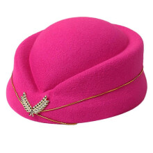 (Rose red) Gorra de azafata de tela, múltiples colores, talla única para adultos y niños, para cosplay y Halloween