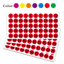 (Blue) Runde Zahlenaufkleber 1-100, selbstklebend, 50 Blatt, farbenfrohe Etiketten für Büro, Schule, Spinde, Schränke