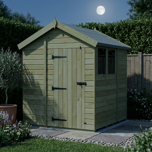 6 x 6 Apex Shed Tanalised (Single Door, With Windows) 2