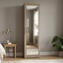 (Sonoma) Modern Entryway Wardrobe, Shoe Storage & Coat Rack - Hallway Storage Cabinet with Drawers & Hooks for Bedroom (50 cm W x 35 cm D x 180 cm H)