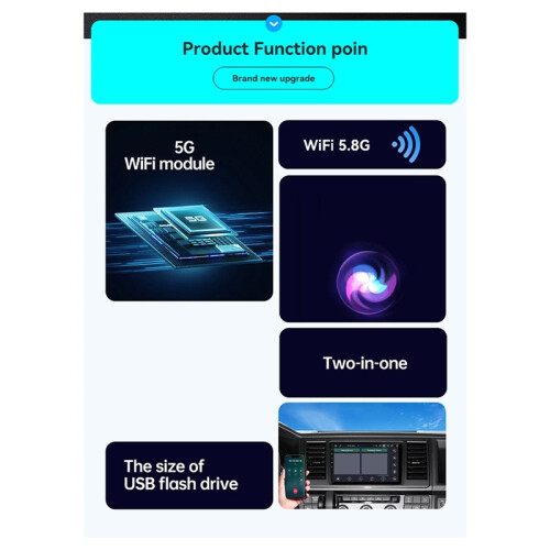 2in1 Carplay Wireless Box Car Machine Interconnection Module Android Auto Wired to Wireless Carplay Box 2