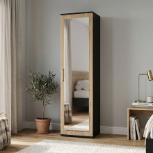 (Anthracite Artisan) Modern Entryway Hall Tree with Shoe Storage, Coat Rack & Wardrobe Cabinet for Hallway & Mudroom (50x35x180 cm)