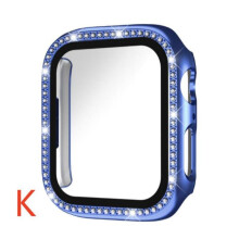 (49 mm (ultra1/2/3 generation), K-blau) Für Apple Watch S10 / 11 , 9/8/7/6/5/4/3/2/1 , Diamant-Bling-Gehäusedeckel
