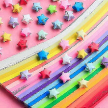 (A2) Origami-Glücksstern-Faltpapierstreifen, 540 Blatt, gemischte Farben, für DIY-Papierkunst und Bastelarbeiten, 24 cm Länge