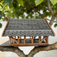 (Red, A) Zelfklevende snijbare vilt dakpannen, waterdicht, voor vogelhuisjes en buiten DIY kleine constructies