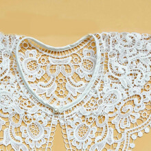(Lace up white) Detachable Lace False Collar for Women, Embroidery Dickey Collar Shoulder Wrap for Dresses, Sweaters, One Size, Multiple Colours
