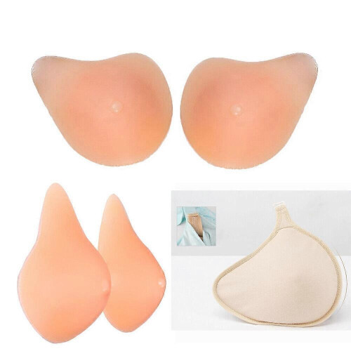 (S, Left) Silicone Mastectomy Breast Form with Protective Cover for A B C Cup 2