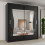 MN Furniture Stylish Sliding Doors Mirrored Wardrobes Black 120cm 1