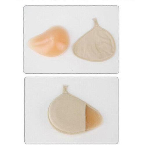 (XL, Left) Silicone Mastectomy Breast Form with Protective Cover for A B C Cup 1