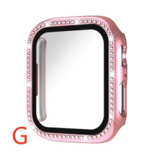 (38 mm (1/2/3 Generation), G-rosa rosa) Für Apple Watch S10 / 11 , 9/8/7/6/5/4/3/2/1 , Diamant-Bling-Gehäusedeckel