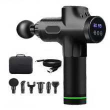 (MG002 Black, Type C Charge) Perkusyjny pistolet do masażu, ABS, do relaksacji mięśni głębokich całego ciała, certyfikaty UL CE KC RoHS FCC