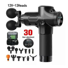 (MG003 Black, Type C Charge) Perkusyjny pistolet do masażu, ABS, do relaksacji mięśni głębokich całego ciała, certyfikaty UL CE KC RoHS FCC