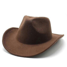 (Dark Coffee) Verstelbare kunstvilt western cowboyhoed, verstelbare maat voor toerisme en cosplay, voor dames en heren