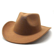 (Brown) Verstelbare kunstvilt western cowboyhoed, verstelbare maat voor toerisme en cosplay, voor dames en heren