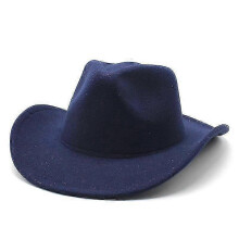 (Navy) Verstelbare kunstvilt western cowboyhoed, verstelbare maat voor toerisme en cosplay, voor dames en heren