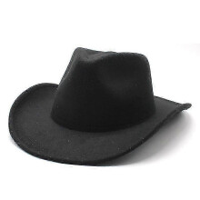 (Black) Verstelbare kunstvilt western cowboyhoed, verstelbare maat voor toerisme en cosplay, voor dames en heren