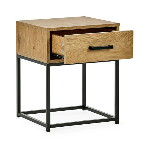 Harlow Light Oak Effect 1 Drawer Bedside Table 1