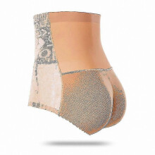 (High waist 389beige, L) Braguita moldeadora acolchada para mujer, sin costuras, levanta glúteos, tejido elástico para uso diario bajo ropa