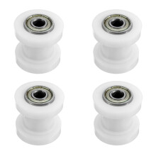 4X Off-Road Motorcycle Retrofit Chain Guide Sprocket Chain Tensioner Rolling Wheel Suitable for the XR CRF KLX110(White)