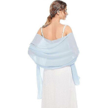 (Light Blue) Chal de gasa ligera para fiesta de noche y boda, 70 x 180 cm, protección solar para playa y uso diario
