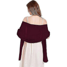 (Burgundy) Chal de gasa ligera para fiesta de noche y boda, 70 x 180 cm, protección solar para playa y uso diario