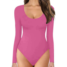 (Red, XL) Body combinaison à col rond, taille multiple, pour soirées et sorties quotidiennes, polyester et spandex