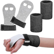 (Black) Detské gymnastické náramky a sada úchopov, absorbujúce pot a priedušné, na tréning a cvičenie