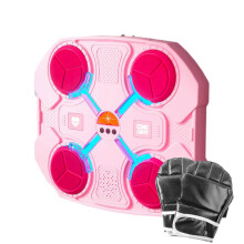 (pink) Elektronisch boksdoel met Bluetooth, 3 dimstanden en ritmische verlichting voor stressvermindering en fitness.