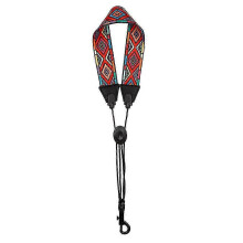 (Red) Saxophone Neck Strap with Rainbow Pattern, Stress-Relieving Padding & Durable Metal Buckle for Practice & Performance