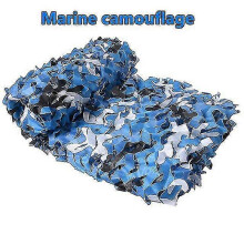 (Marine camouflage, 3x5m) Red de camuflaje de 3x5m, 3x8m, 3x10m y 4x5m, tela Oxford 210D para entrenamiento militar y protección solar al aire libre.